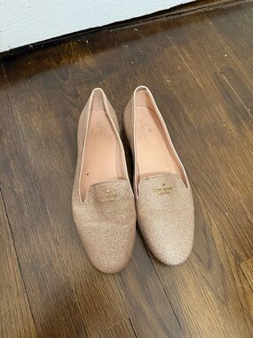 kate spade Rose Gold Glitter Slip-On Loafers